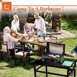 RAXSINYER Movable Outdoor Grill Cart and Prep Table