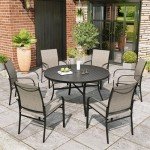 7-Piece Outdoor Dining Set with Round Table