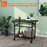 RAXSINYER Movable Outdoor Grill Cart and Prep Table