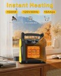 1500W Portable Electric Patio Heater with Safety Features