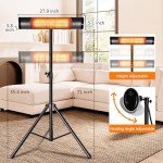 1500W Tripod Electric Patio Heater with Remote