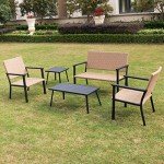 C-Hopetree Rectangle Metal Outdoor Coffee Side Table