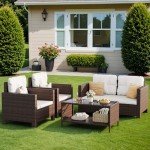 Homall 4-Piece Rattan Patio Furniture Set