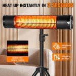 1500W Tripod Electric Patio Heater with Remote