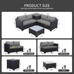 4-Piece Black Wicker Patio Furniture Set