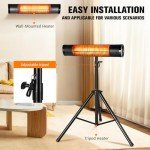 1500W Tripod Electric Patio Heater with Remote