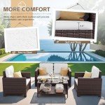 Homall 4-Piece Rattan Patio Furniture Set