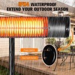 1500W Tripod Electric Patio Heater with Remote
