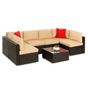 7-Piece Outdoor Wicker Patio Conversation Set