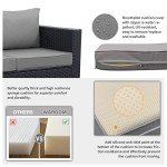 4-Piece Black Wicker Patio Furniture Set