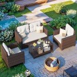 Homall 4-Piece Rattan Patio Furniture Set