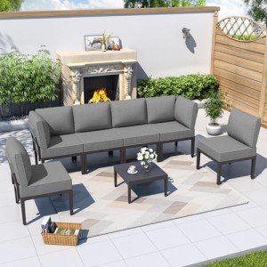Kurapika 7-Piece Modern Metal Patio Set