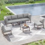 Kurapika 7-Piece Modern Metal Patio Set