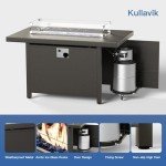 Kullavik 8-Piece Outdoor Patio Furniture Set with Fire Pit