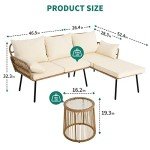 3-Piece Outdoor Wicker Patio Furniture Set