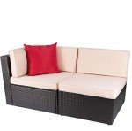 Beige Outdoor Sectional Patio Sofa Set - 2 PCS