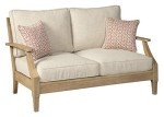 Clare View Coastal Eucalyptus Patio Loveseat, Beige