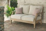 Clare View Coastal Eucalyptus Patio Loveseat, Beige