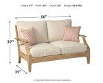Clare View Coastal Eucalyptus Patio Loveseat, Beige