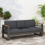 Giovanna Outdoor 3-Seater Sofa in Dark Grey