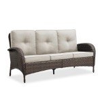 Belord Outdoor Wicker Sofa with Removable Cushions