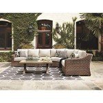 Beachcroft Outdoor Wicker Patio Loveseats, Brown/Beige