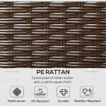 Outsunny Wicker Loveseat Sofa with Cushions