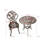 Rose Bistro Set with 23.5-Inch Aluminum Table