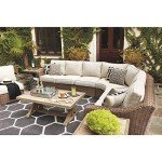 Beachcroft Outdoor Wicker Patio Loveseats, Brown/Beige