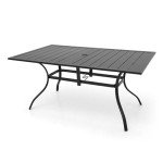 Nixtopia Black Rectangle Patio Dining Table, 6 Person