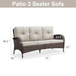 Belord Outdoor Wicker Sofa with Removable Cushions