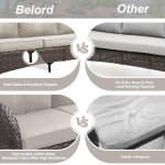 Belord Outdoor Wicker Sofa with Removable Cushions
