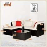 5-Piece Rattan Outdoor Sofa Set with Pillows