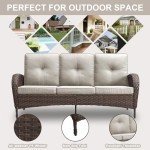 Belord Outdoor Wicker Sofa with Removable Cushions