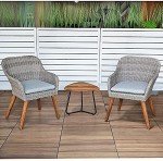 3-Piece Gray Wicker Outdoor Bistro Set