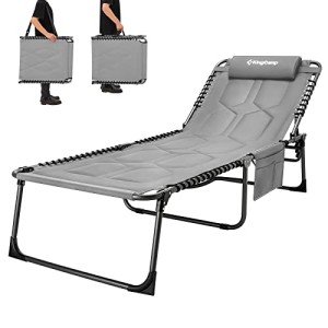 Oversize Padded Folding Chaise Lounge Chair - Grey