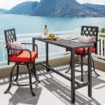 YITAHOME 55" Black Outdoor Bar Table