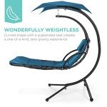 Curved Steel Patio Lounge Chair with Canopy