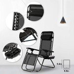 Zero Gravity Lounge Chairs Set with Pillow & Cup Holder