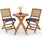 Giantex 3-Piece Outdoor Bistro Set with Cushions