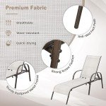 2-Pack Adjustable Grey Patio Lounge Chairs