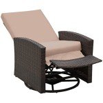 Outsunny Wicker 360° Swivel Recliner Chair