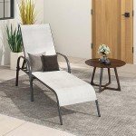 2-Pack Adjustable Grey Patio Lounge Chairs