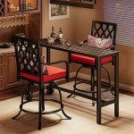 YITAHOME 55" Black Outdoor Bar Table