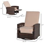 Outsunny Wicker 360° Swivel Recliner Chair