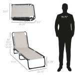 Folding Chaise Lounge Chair for Patio and Pool