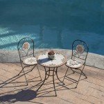 Alpine Corporation 3-Piece Mosaic Bistro Set