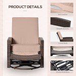 Outsunny Wicker 360° Swivel Recliner Chair