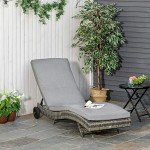 Adjustable Wicker Chaise Lounge Chair for Outdoors