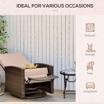 Outsunny Wicker 360° Swivel Recliner Chair